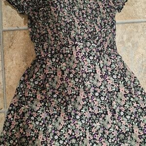 Floral Kids Dress - Black and Pink